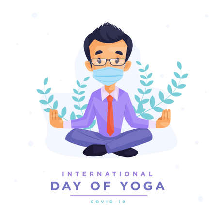 International day of yoga banner design template.のイラスト素材