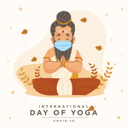 Banner design of International day of yoga.のイラスト素材
