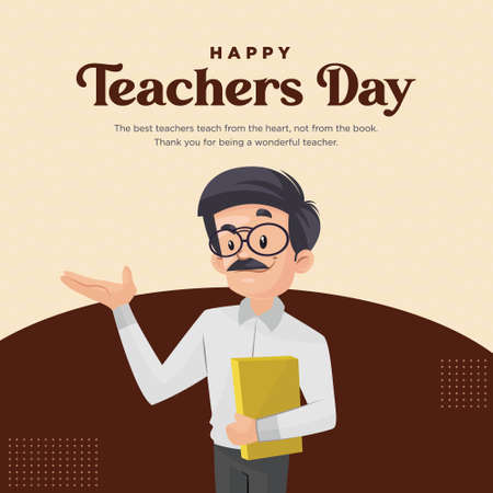 Happy teacher's day banner design template.のイラスト素材