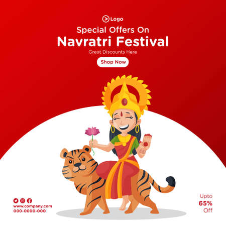 Navratri festival offers banner design. Vector graphic illustration.のイラスト素材