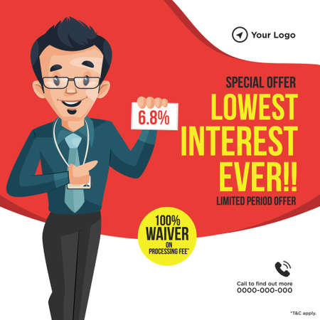 Banner design of special offer lowest interest ever.のイラスト素材
