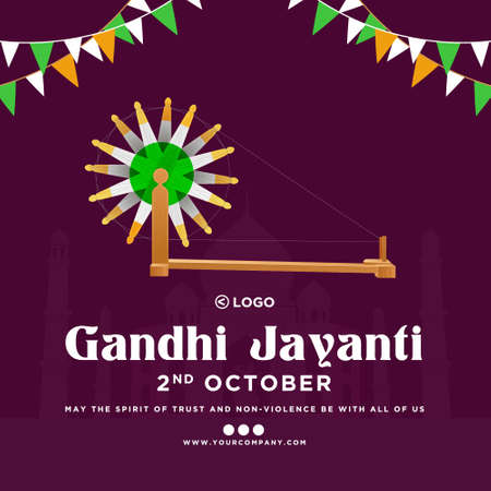 Gandhi Jayanti banner design template.のイラスト素材