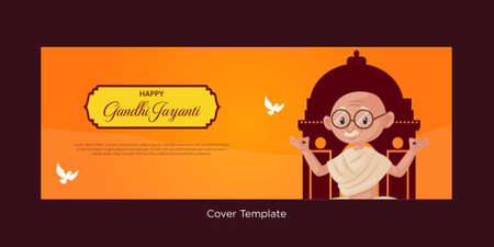 Cover page of happy Gandhi Jayanti template.のイラスト素材