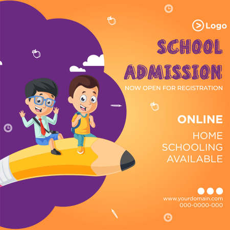 Banner design of school admission template.のイラスト素材