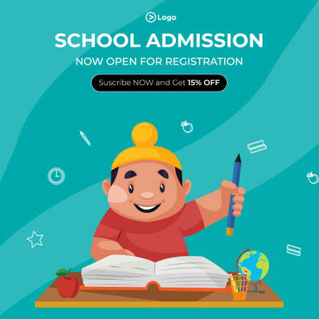 Banner design of school admission template.のイラスト素材