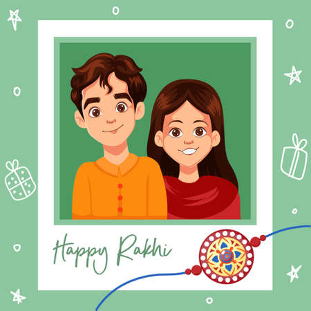 Banner design of happy Raksha Bandhan template.のイラスト素材