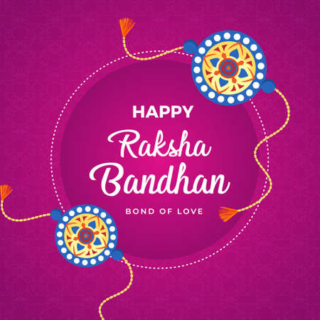 Banner design of happy Raksha Bandhan Indian festival template.のイラスト素材