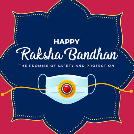 Banner design of happy Raksha Bandhan Indian festival template.のイラスト素材