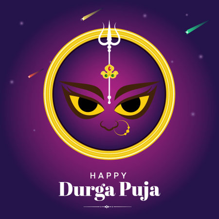 Indian festival happy Durga puja banner design.のイラスト素材