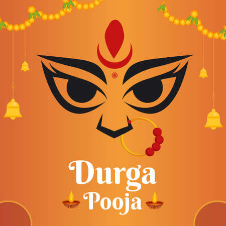 Banner design of durga pooja template.のイラスト素材