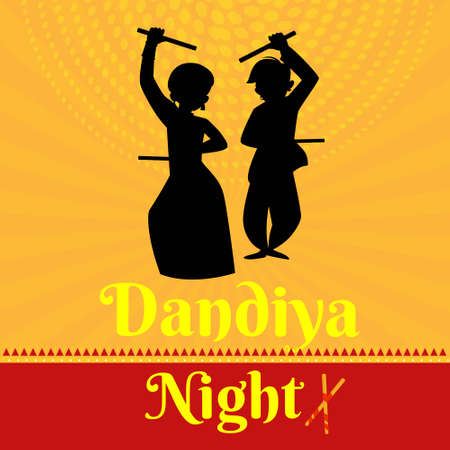 Dandiya night banner design template.のイラスト素材