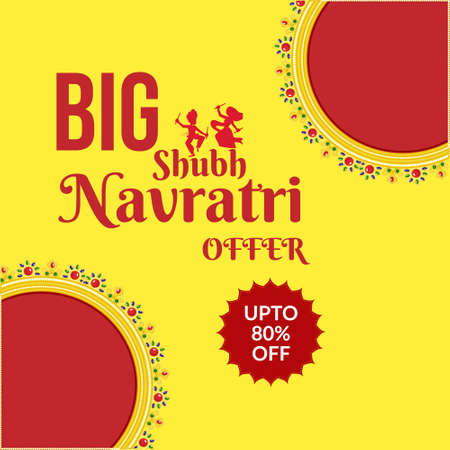 Banner design of big shubh Navratri offer template.のイラスト素材