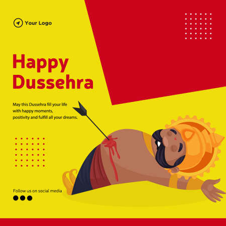 Happy Dussehra festival banner design template.のイラスト素材