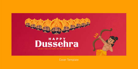 Cover page of Indian festival happy Dussehra template.のイラスト素材