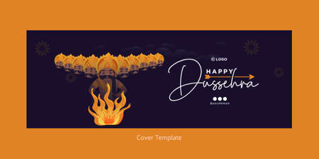 Cover page of Indian festival happy Dussehra template.のイラスト素材