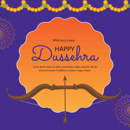 Banner design of wish you a very Happy Dussehra Indian festival template.のイラスト素材