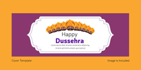 Cover page of Indian festival happy Dussehra template.のイラスト素材