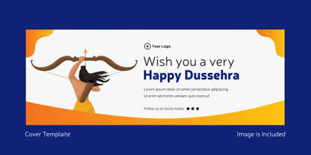 Cover page of Indian festival wish you a very happy Dussehra template.のイラスト素材