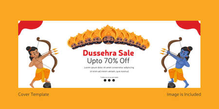 Cover page of Indian festival Dussehra sale template.のイラスト素材