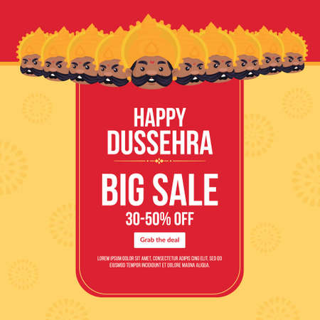 Banner design of Happy Dussehra big sale Indian festival template.のイラスト素材