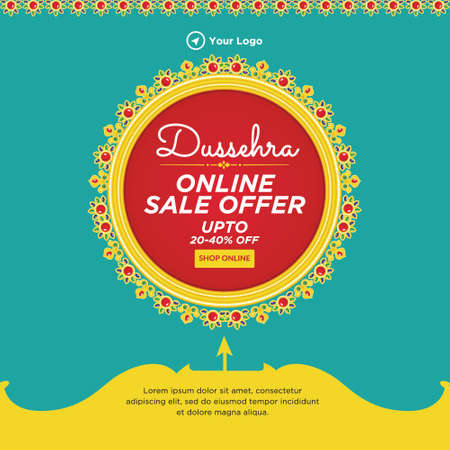 Banner design of Dussehra online sale offer template.のイラスト素材