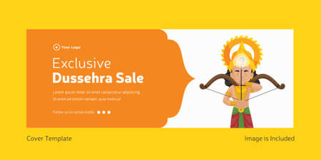 Cover page of Indian festival Dussehra sale template.のイラスト素材
