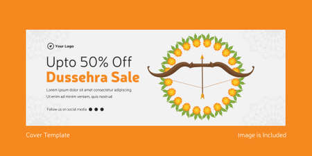 Cover page of Indian festival Dussehra sale template.のイラスト素材