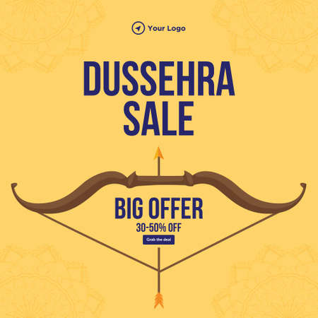 Banner design of Dussehra sale big offer Indian festival template.のイラスト素材