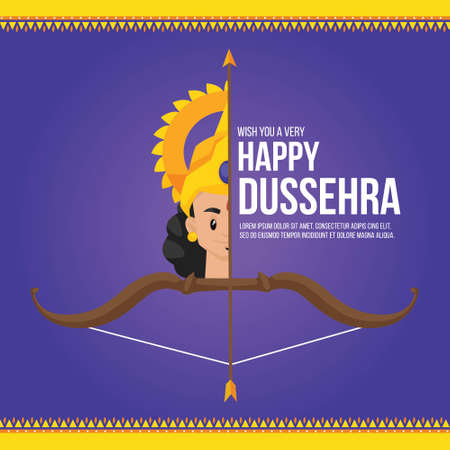 Banner design of wish you a very Happy Dussehra Indian festival template.のイラスト素材