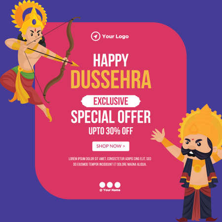 Creative banner design of Happy Dussehra special offer template.のイラスト素材