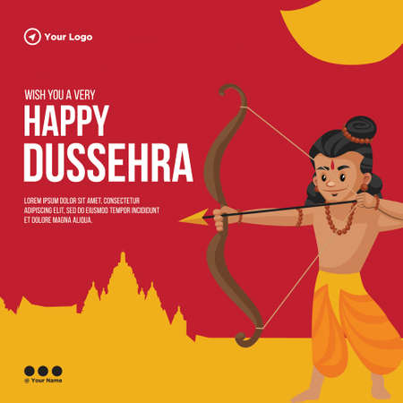 Banner design of wish you a very Happy Dussehra Indian festival template.のイラスト素材