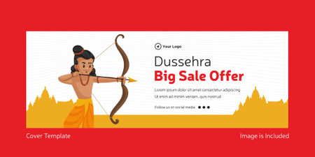 Cover page of Indian festival Dussehra big sale offer template.のイラスト素材