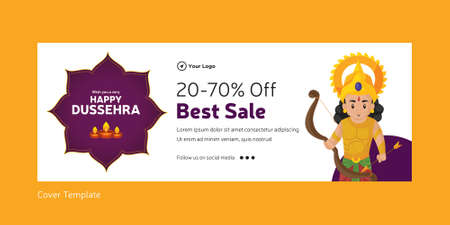 Cover page of Indian festival happy Dussehra best sale template.のイラスト素材