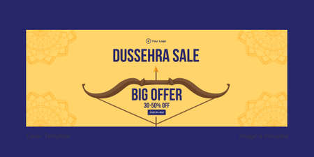 Cover page of Dussehra sale big offer template.のイラスト素材