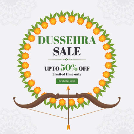 Creative banner design of Dussehra sale template.のイラスト素材