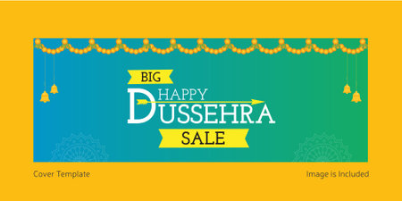 Cover page of big happy Dussehra sale template.のイラスト素材