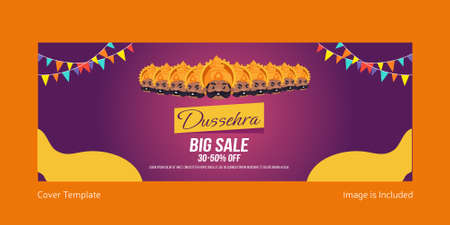 Cover page of Indian festival Dussehra big sale template.のイラスト素材