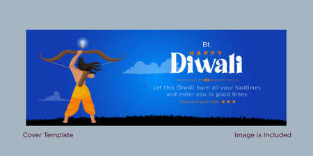 Happy Diwali Indian festival Cover design template.のイラスト素材
