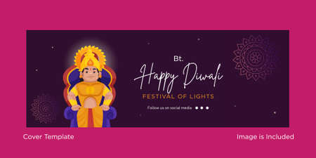 Cover page of happy Diwali festival of lights template.のイラスト素材
