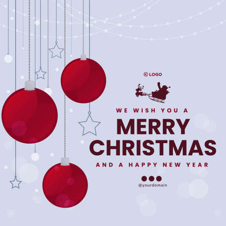 Festive Merry Christmas banner template.のイラスト素材