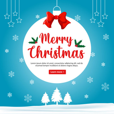 Festive Merry Christmas banner template.のイラスト素材