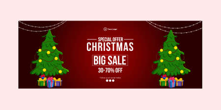 Merry Christmas big sale cover page design.のイラスト素材