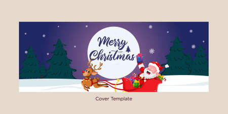 Festive elegant merry Christmas cover page template design.のイラスト素材