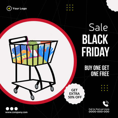Banner design of black Friday sale template.のイラスト素材