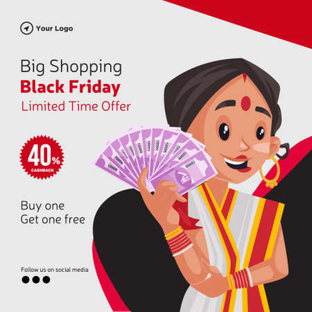 Banner design of big shopping black Friday sale template.のイラスト素材
