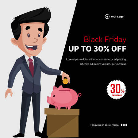 Banner design of black Friday sale template.のイラスト素材