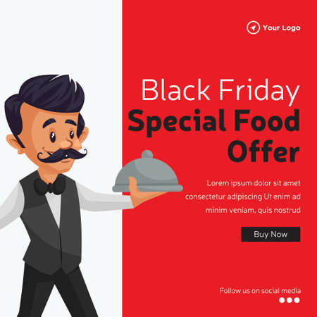 Black Friday special food offer banner design.のイラスト素材