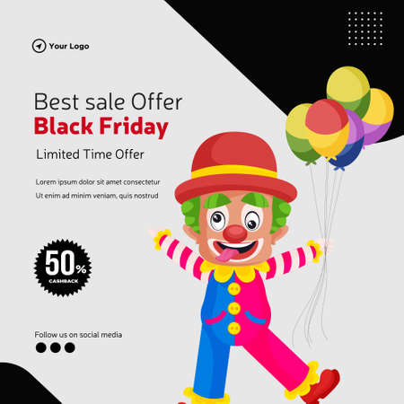 Banner design of black Friday best sale offer template.のイラスト素材