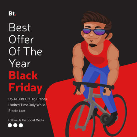 Banner design of best offer on black Friday cartoon style template.のイラスト素材