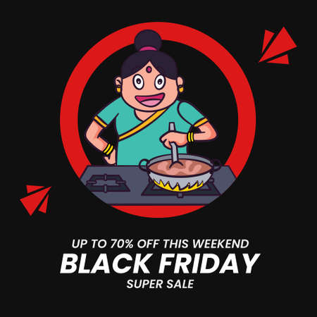 Banner design of black Friday super sale cartoon style template.のイラスト素材